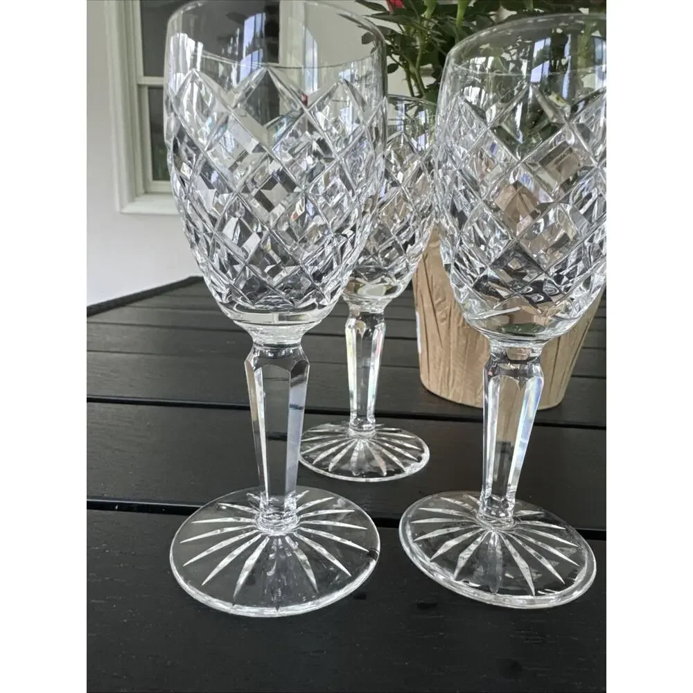 Waterford Crystal COMERAGH 5-1/4” Sherry Small Wine Goblet Glass 4oz ~ 3 Pc Set